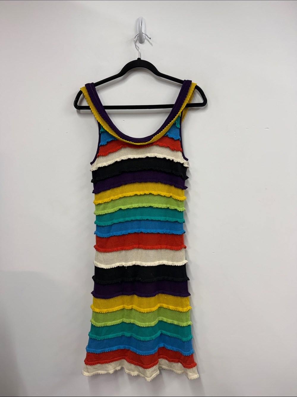 Vintage silk Catherine Malandrino stripe knit tank dress M - Picture 6 of 6
